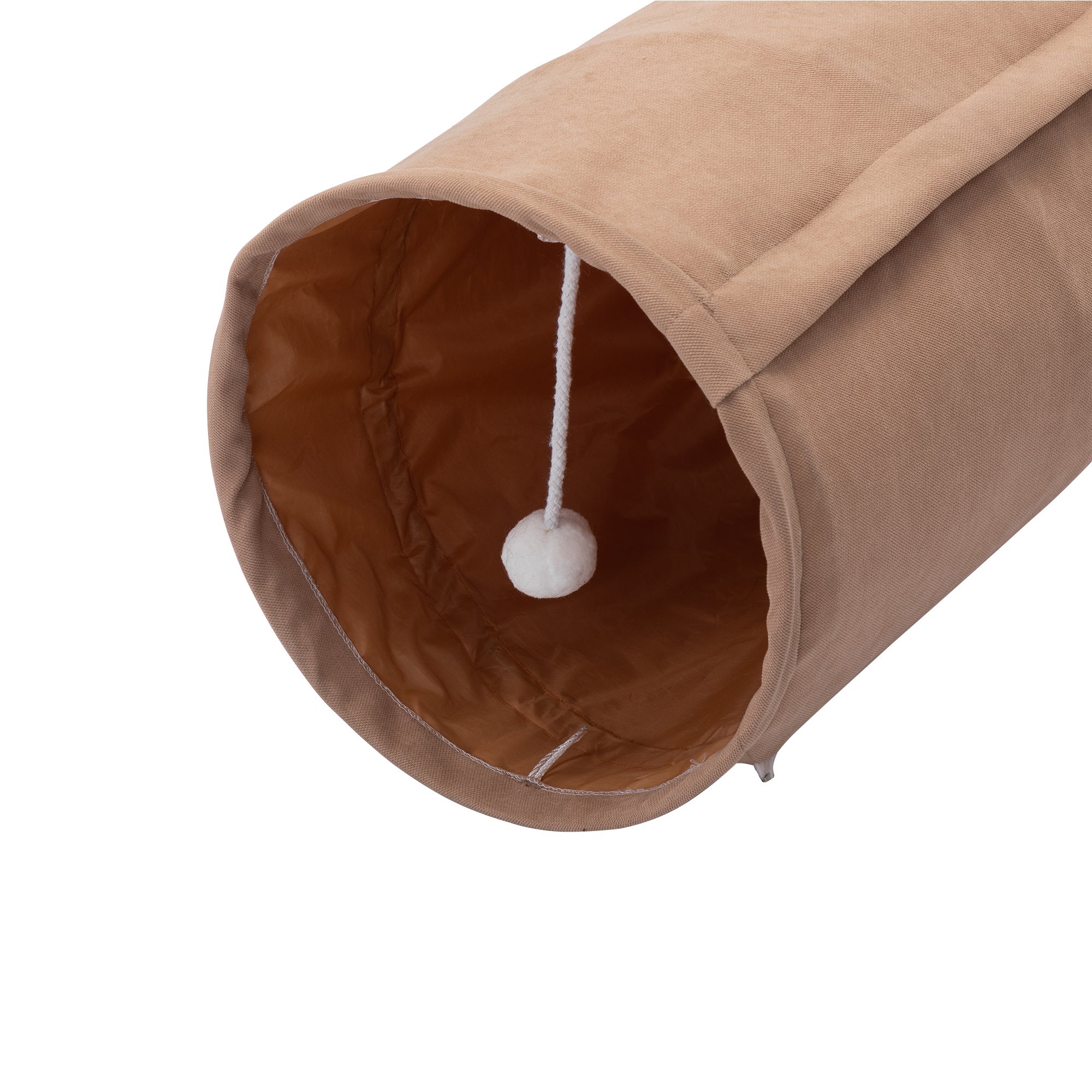 Foldable Katze Tunnel Bed For Indoor Cats, Washable Katze Skin Tunnel With Hanging Toys And Mats, marron Color