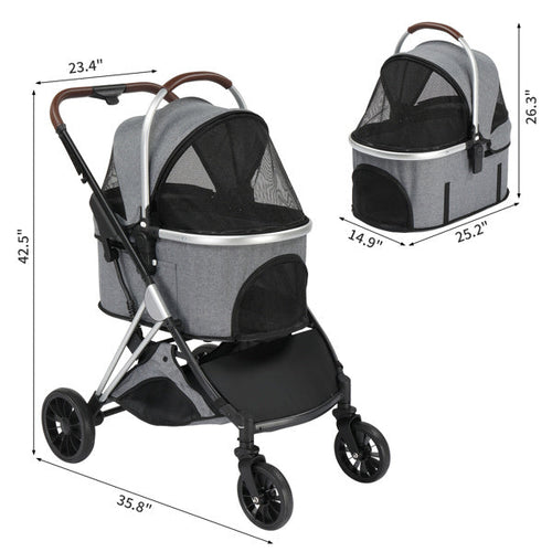 3 in 1 mascota Stroller. Designed for convenience, safety, and style, it's the perfect gift for your beloved furry companions