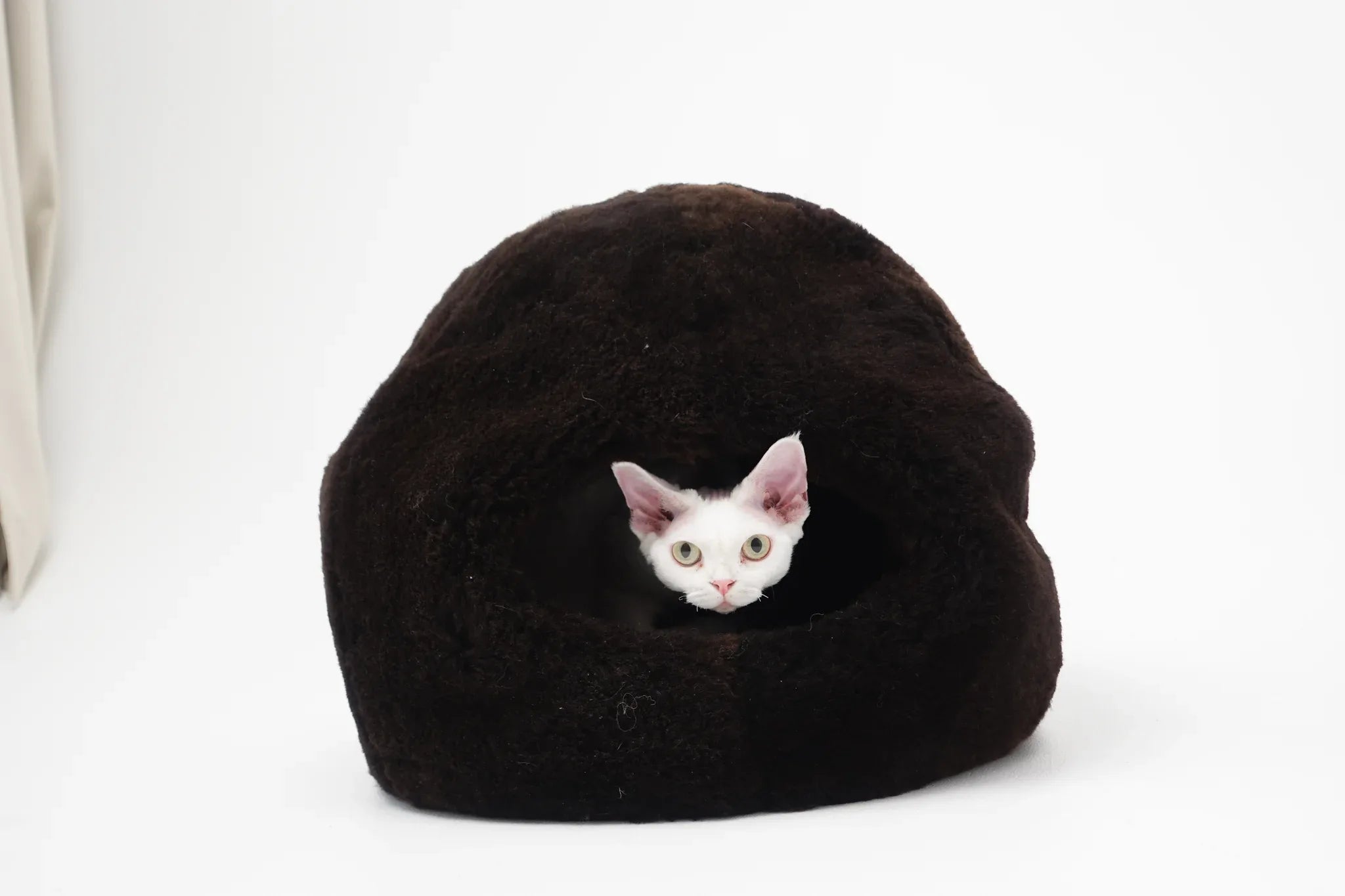 Nest natural piel de oveja cama para mascotas - marron