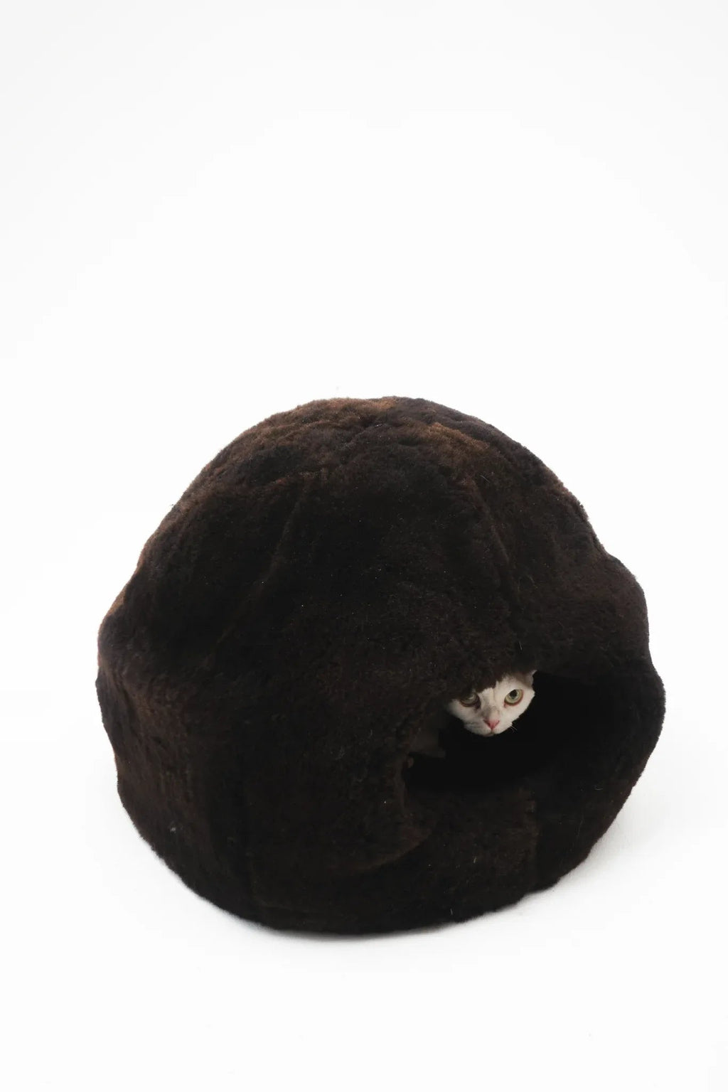 Nest natural piel de oveja cama para mascotas - marron