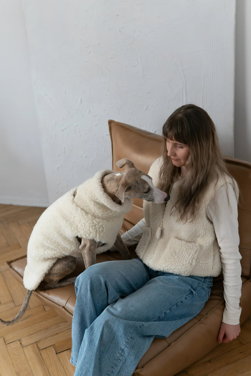 Lana perro Vest - blanco