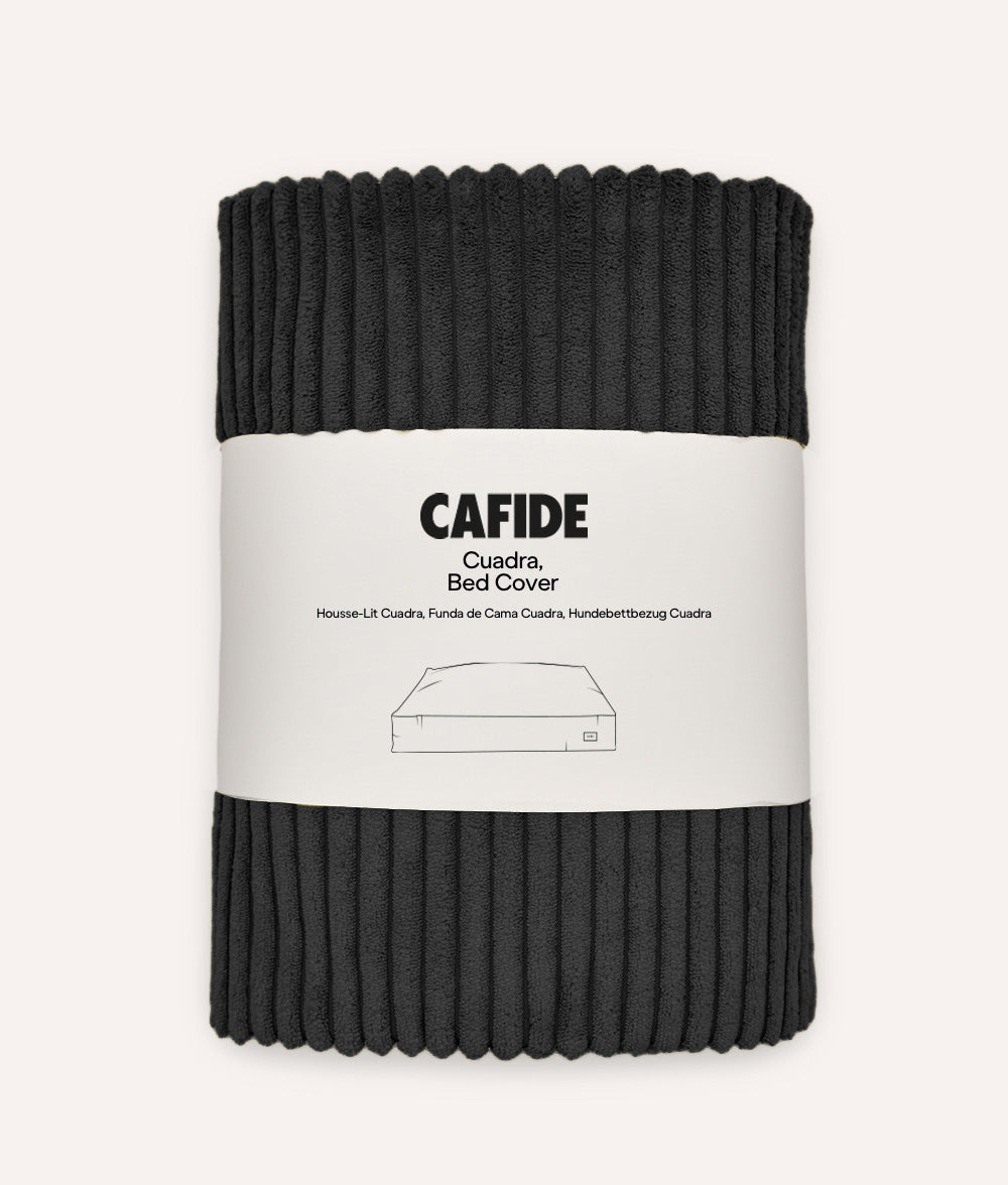 Funda de Cama Pana Negro, Cuadra-0