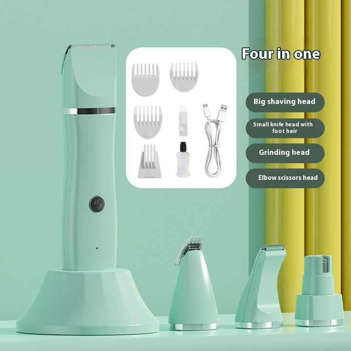 NNEDSZ Light vert 4-in-1 animal Grooming Electric Clippers - Professional Rechargeable Trimmer for Dogs & Cats, Paw, Fur, Nail, and Ear Care | Compact Design,