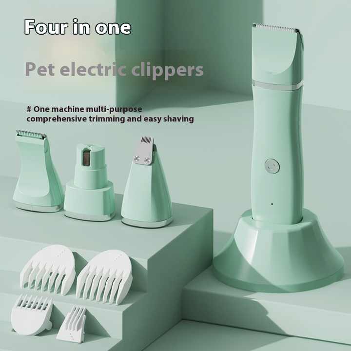NNEDSZ blanc 4-in-1 animal Grooming Electric Clippers - Professional Rechargeable Trimmer for Dogs & Cats, Paw, Fur, Nail, and Ear Care | Compact Design,