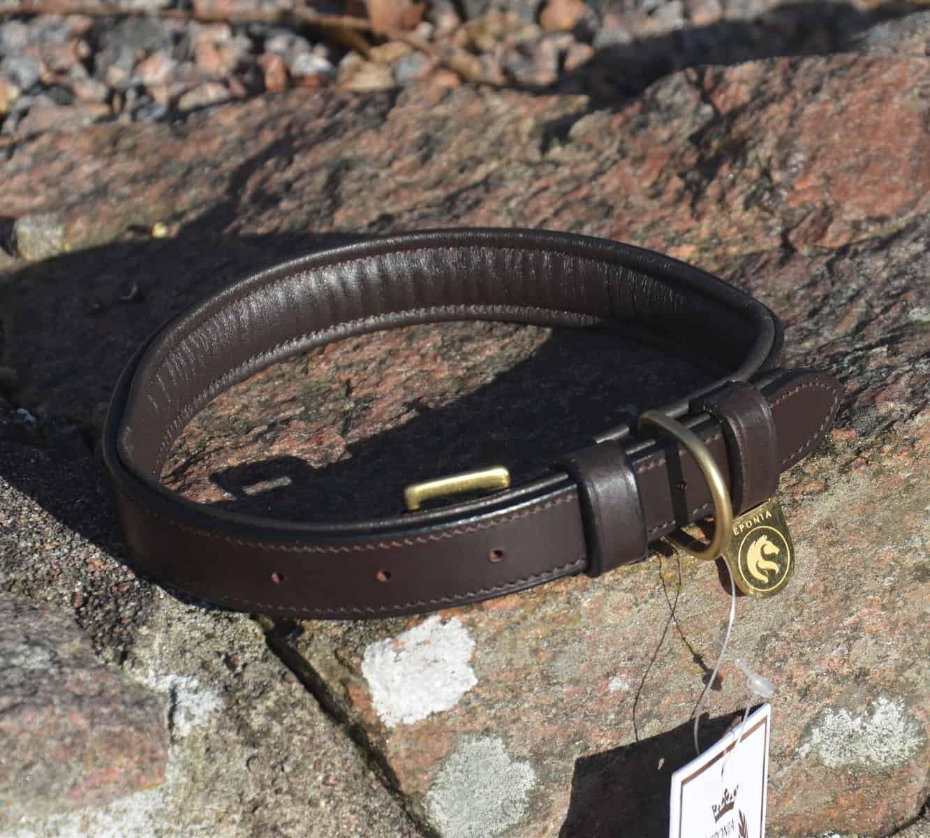 Premium Collar para perro in plaited natural tanned leather