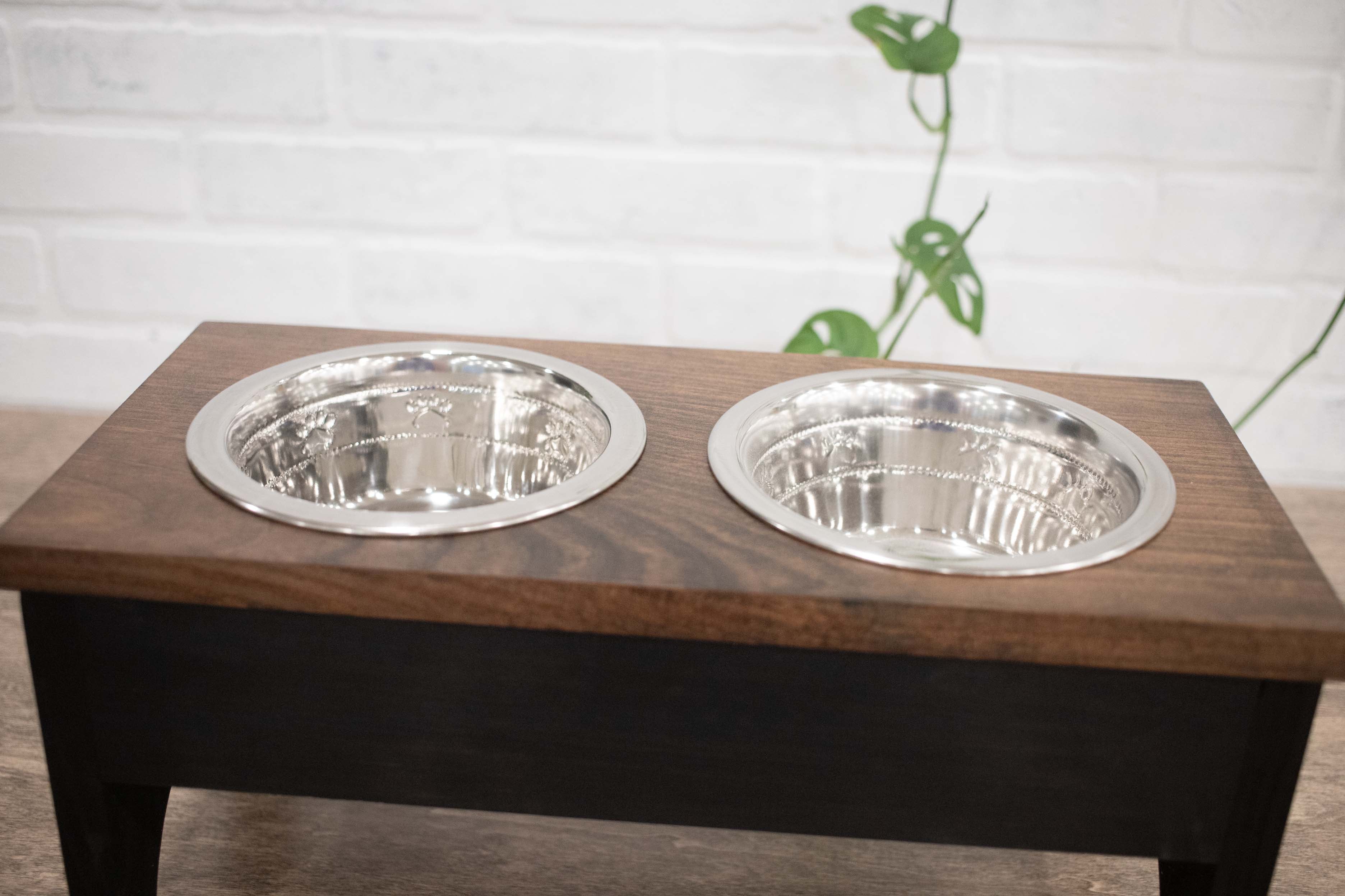 Raised chien Bowl Stand with 2 Stainless Steel Bowls, Elevated animal Feeder