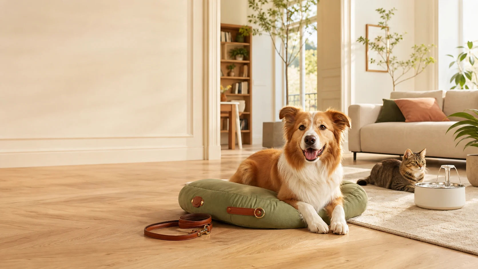 Perro y gato en un hogar premium Tu Peludo Premium